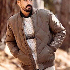 Eddie Bauer Huckberry Quilted Waxed Bomber Jacket
